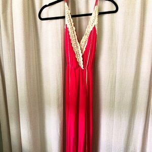 Pink summer maxi dress